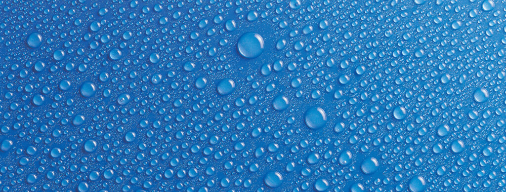 water drops on blue background